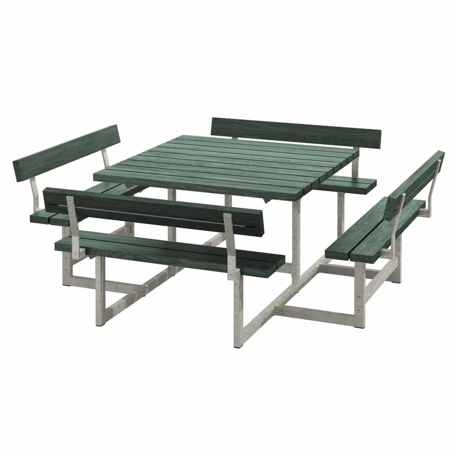 PLUS Gartenmöbel Sitzgruppe 224 cm Klappbar Retex Grün mit 2 Rückenlehnen
