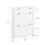 SoBuy Schuhschrank Schmal Schuhkommode mit Schublade und Klapptüren Weiß 80x107x19cm FSR207-W_4