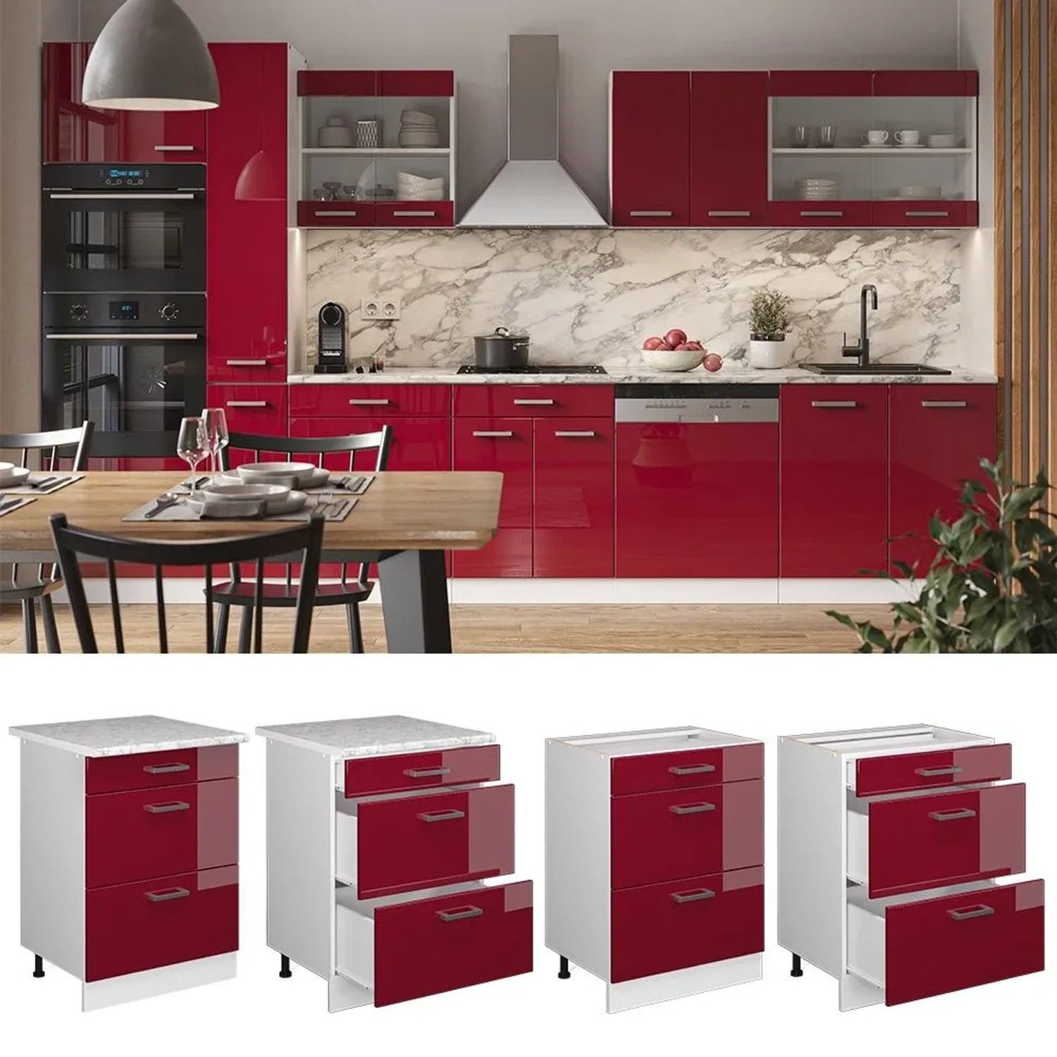 Vicco Küchenunterschrank ohne Arbeitsplatte 60 cm mit Schubladen kaufen bei OBI