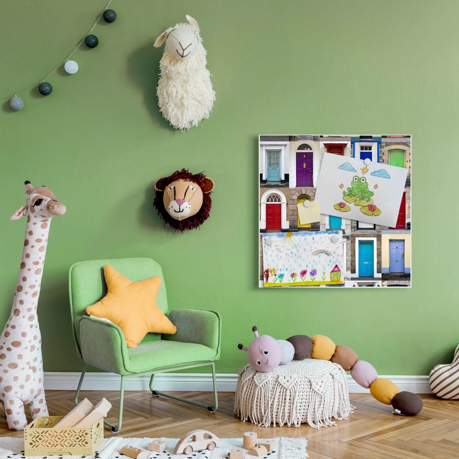 Banjado Glas Magnettafel 90x60 Cm – Magnetwand Als Memoboard Für Küche, Büro & Kinderzimmer, Toscana-Design