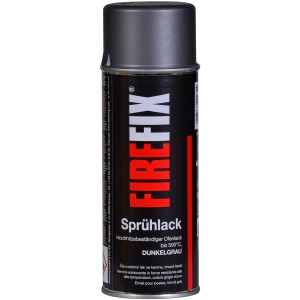 Firefix Sprühlack Dunkelgrau für Öfen, hitzebeständig bis 600°C.