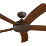 CASAFAN Deckenventilator Falcetto 132 cm, braun antik mit Nussbaum Flügeln.