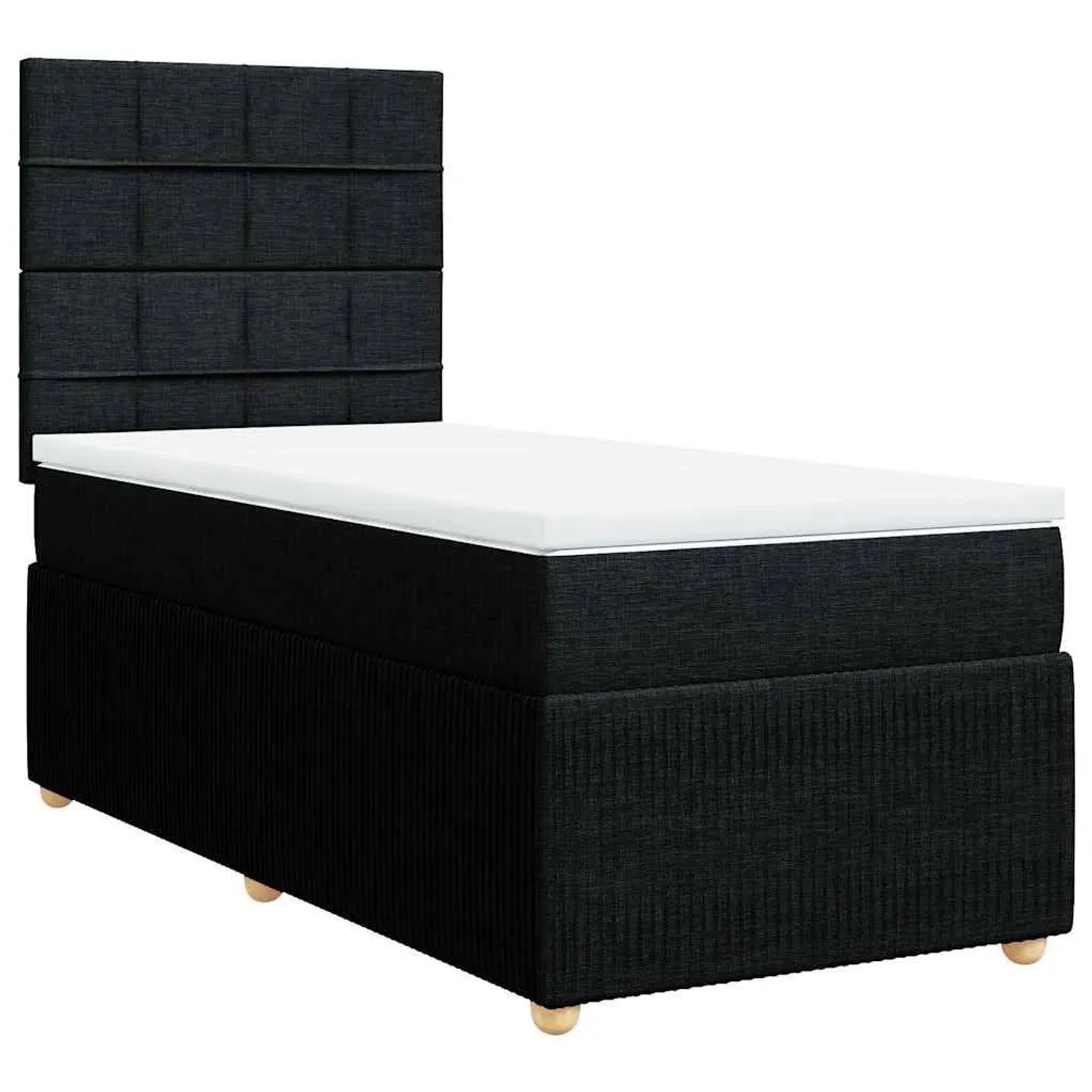vidaXL Boxspringbett mit Matratze Schwarz 100x200 cm Stoff 3291969 günstig online kaufen