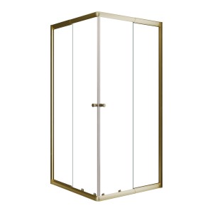 Schulte Dusche Sunny Eckeinstieg mit Schiebetüren Goldoptik Klar 180 x 75-90 cm