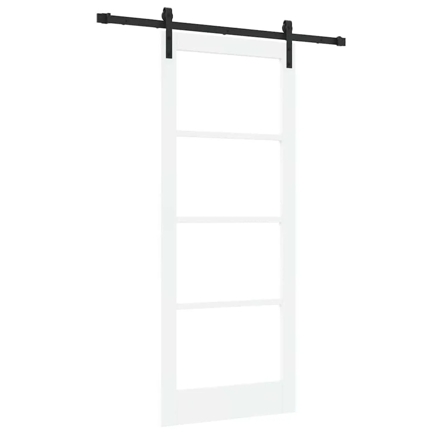 vidaXL Schiebetür ORKDAL Weiß 83 x 202 cm Massivholz Kiefer und Glas 3331942