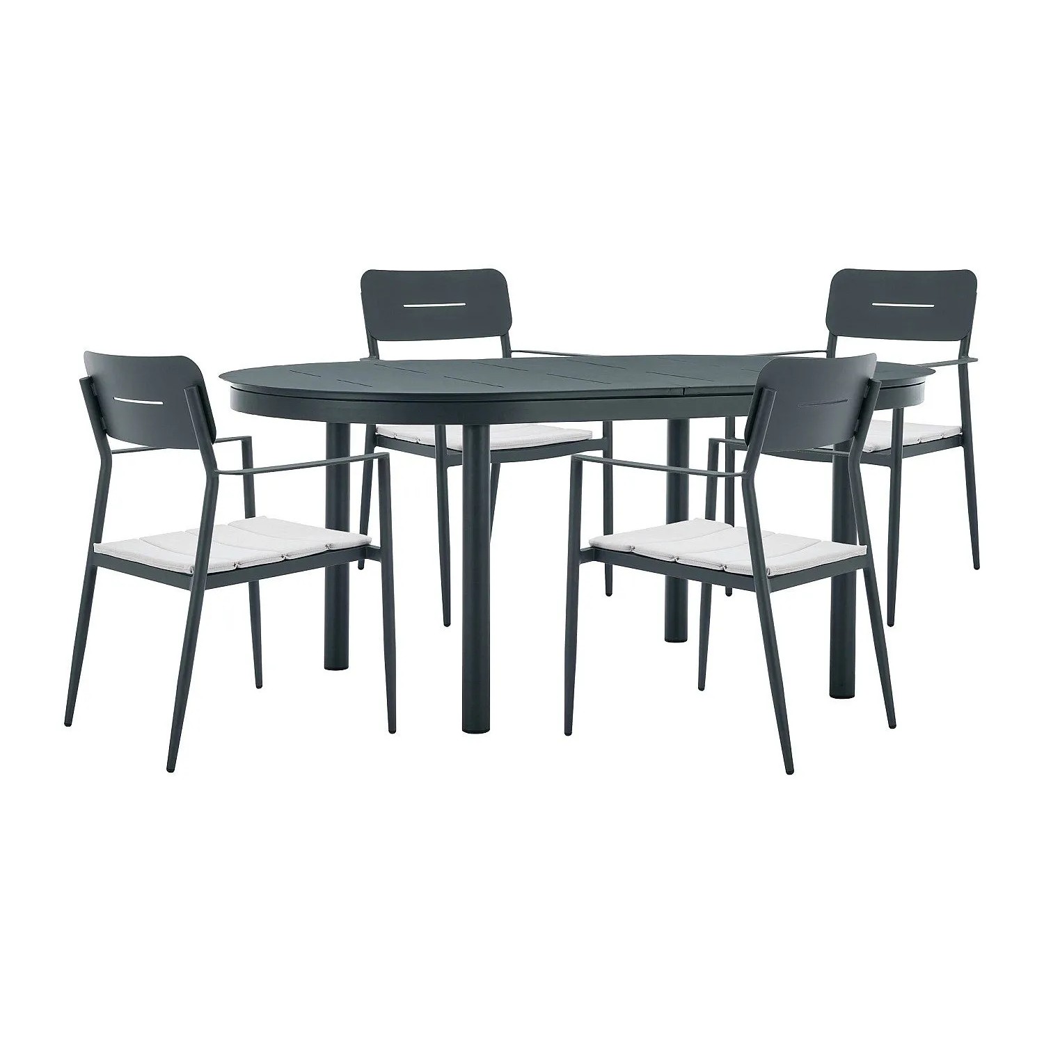 Vente-unique Gartenessgruppe Im Set Lottys Anthrazitgrau 56 cm  220 cm  170 cm