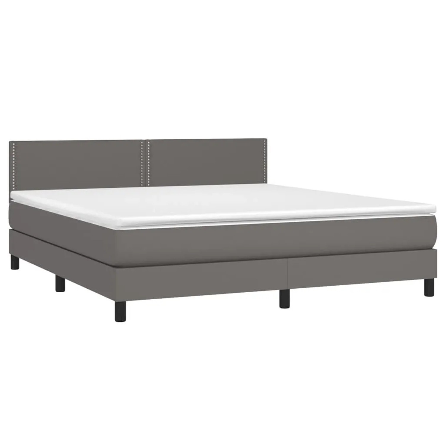 vidaXL Boxspringbett mit Matratze & LED Grau 180x200 cm Kunstleder 3134181 günstig online kaufen