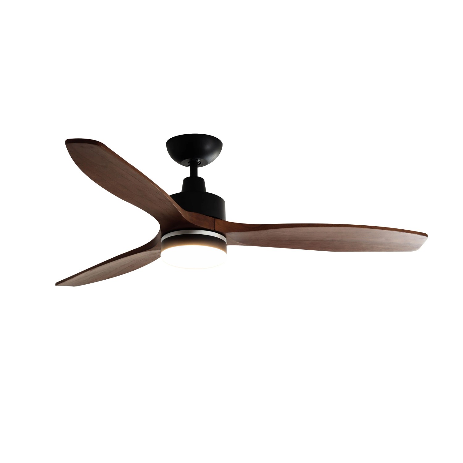 Pepeo Deckenventilator Notos mit LED-Beleuchtung und Fernbedienung, 132 cm, schwarz/Holzdekor