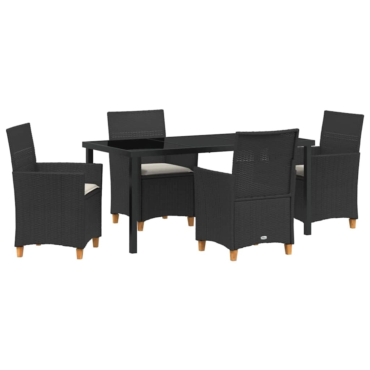 vidaXL Garten Essgruppe 5-Tlg Schwarz Poly Rattan 3381068 günstig online kaufen