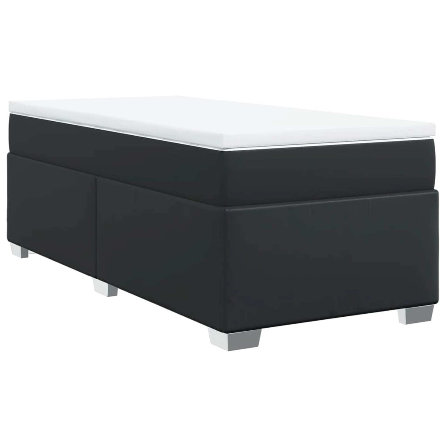 vidaXL Boxspringbett mit Matratze Schwarz 100x200 cm Kunstleder2104009 günstig online kaufen