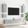 VidaXL TV-Wandschrank in Betongrau mit LED-Beleuchtung, modernes Wohnzimmer-Set.