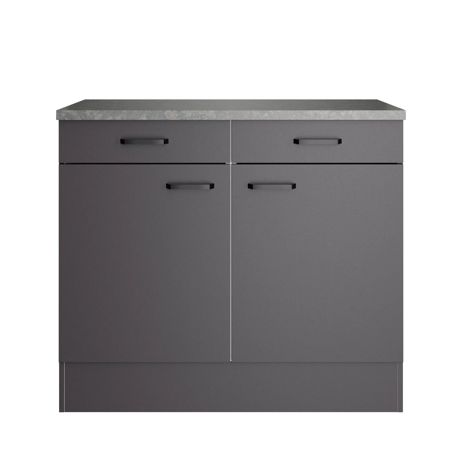 OPTIFIT Unterschrank Kiel420 100 x 88 x 60 cm Anthrazit Matt
