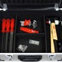 Offener Famex Werkzeugkoffer 420-88 mit Werkzeugsortiment, inklusive Hammer, Feilen, Schraubenschlüssel und Zangen.