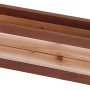 Holz Blumenkasten für Gartenspielhaus, braune Umrandung, helle Holzfüllung.