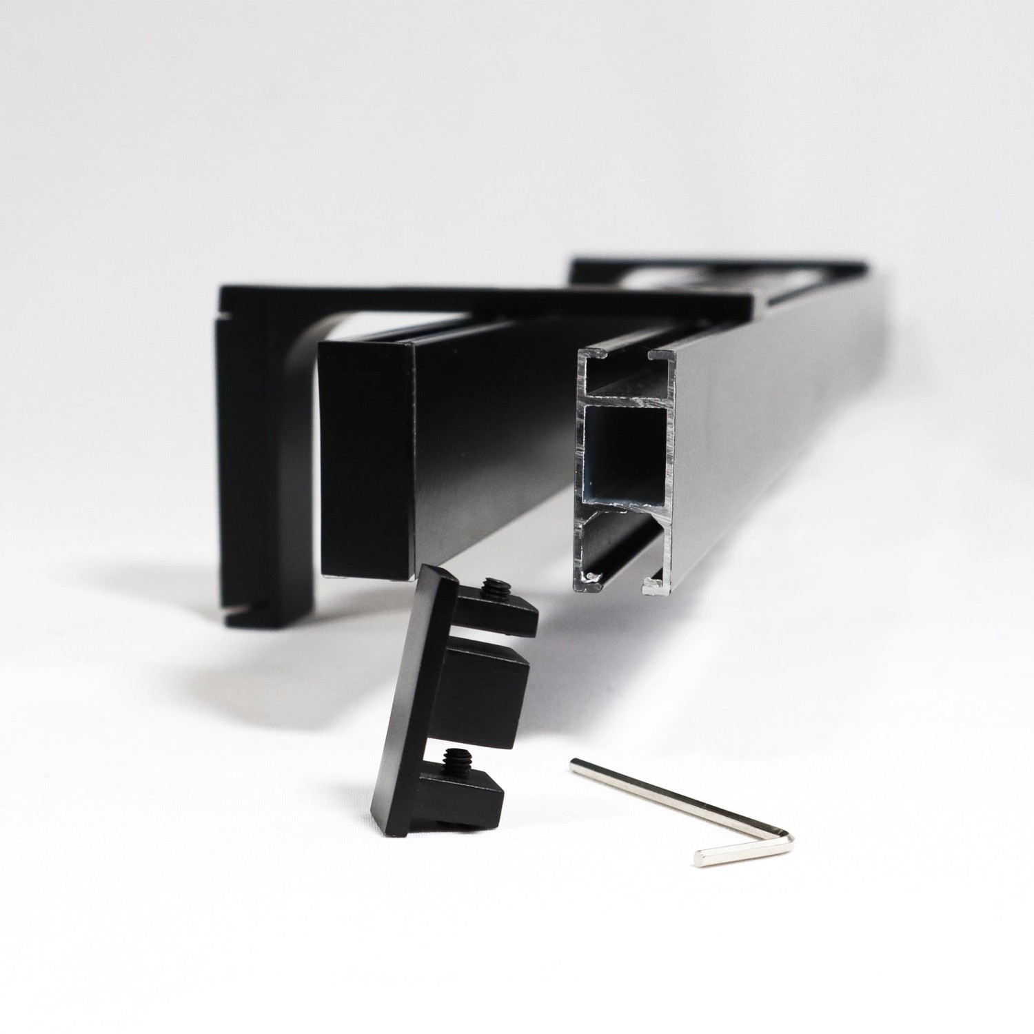 Deco-Raum Gardinenschiene nach Maß 2-Lauf Loft Schwarz 150cm_6