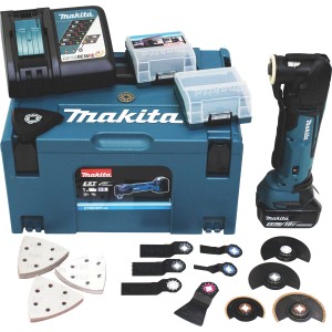 Makita Akku-Multifunktionswerkzeug DTM51RT1J3 18 V im Set mit Zubehör, Akku und Ladegerät in Makpac