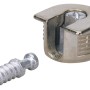 Hettich Excenter-Verbindungsbeschlag, vernickelt, mit Einschraubdübel für 16 mm Materialstärke.