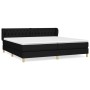 Schwarzes vidaXL Boxspringbett (200x200 cm) mit Matratze und Stoffbezug.