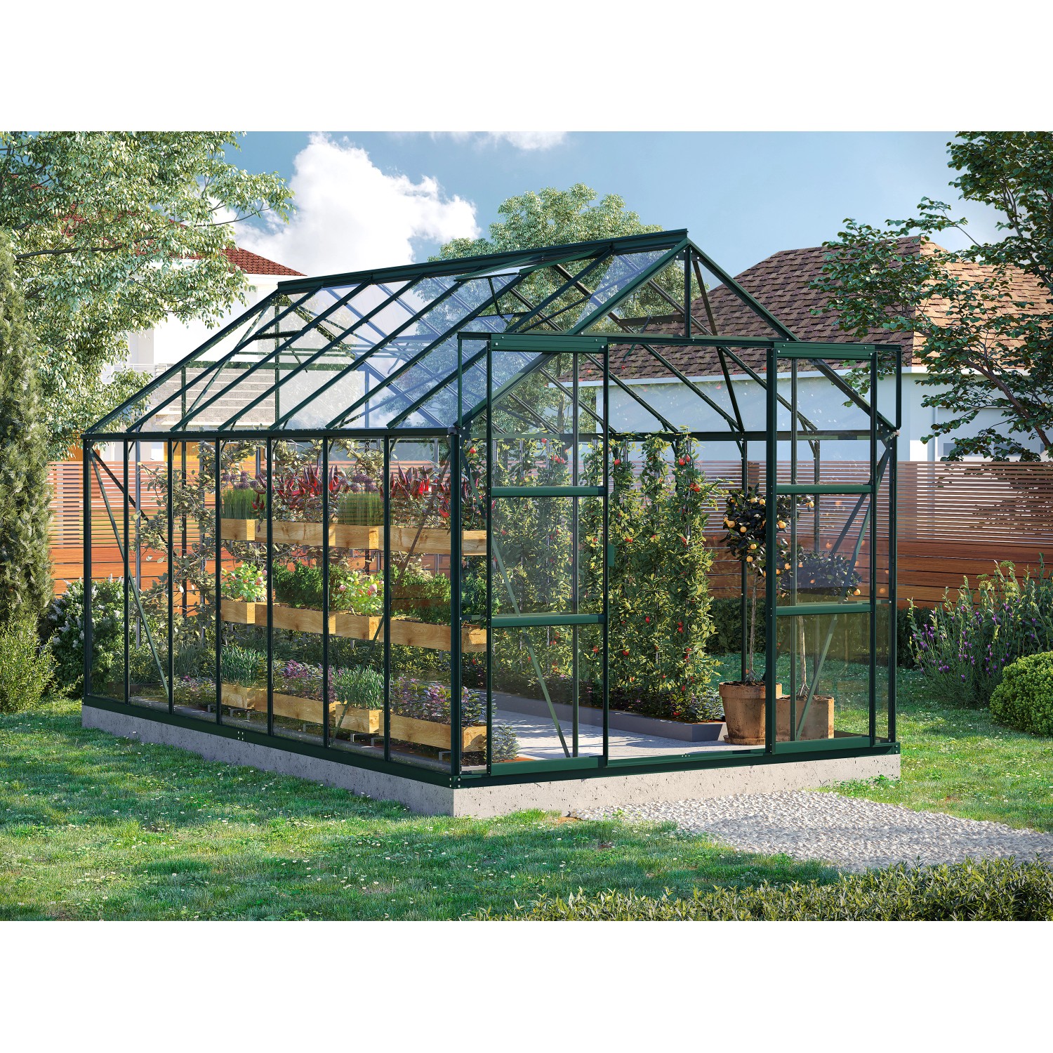 Vitavia Gewächshaus Uranus 11500 ESG 3 mm Grün 11,5 m² günstig online kaufen