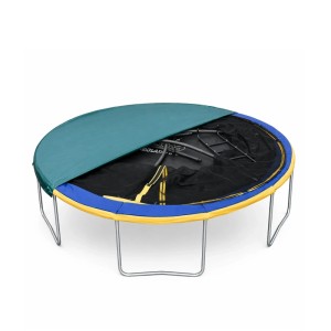 Grüne runde Trampolin Abdeckplane für Ø244cm Trampoline, schützt vor Schmutz und Wetter.