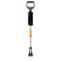 Fiskars Unkrautstecher X-Series, orange-schwarz, mit D-Griff und Edelstahlklauen zur Unkrautentfernung.