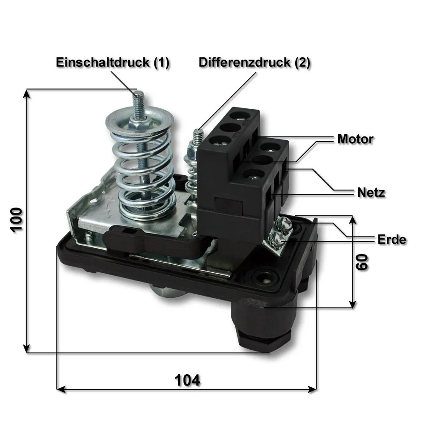 Wiltec Druckschalter Sk-9 380V 3-Phasig Druckwächter Hauswasserwerk Pumpen_4
