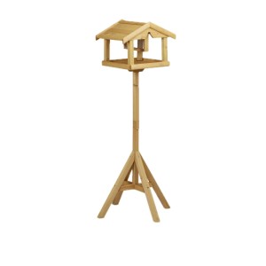 Relaxdays Vogelhaus Tannenholz Natur Imprägniert mit Ständer 117 cm x 50 cm x 50 cm 2,4 kg