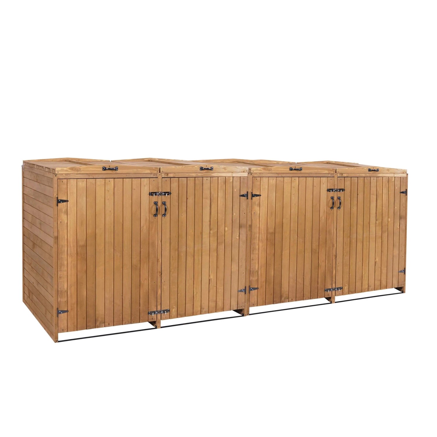 MCW 4er-/8er-Mülltonnenverkleidung H74 Braun 126x316x98cm