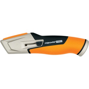 Fiskars Universalmesser CarbonMax™ mit einziehbarer Klinge, orange-schwarz.