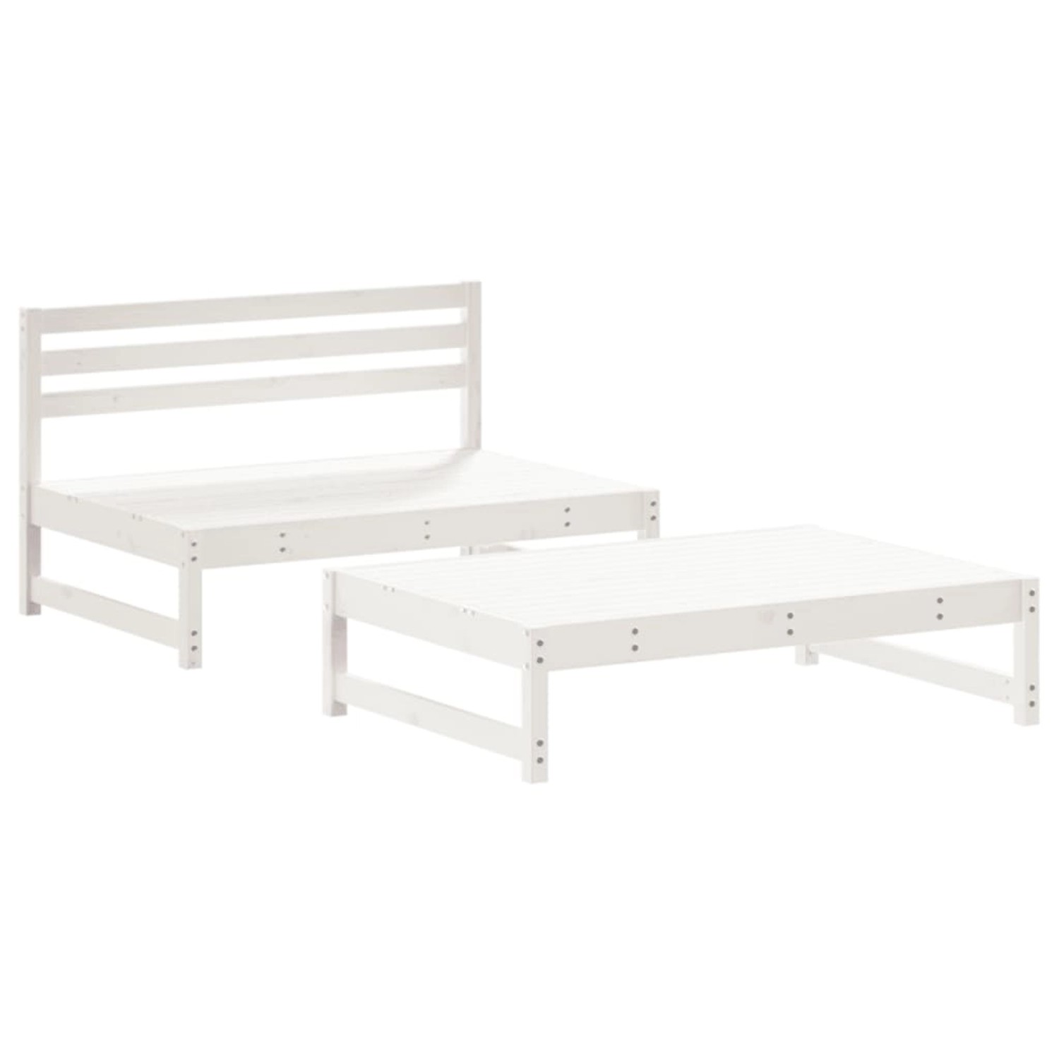 vidaXL 2-Tlg Garten-Lounge-Set Weiß Massivholz Kiefer 3186586 günstig online kaufen