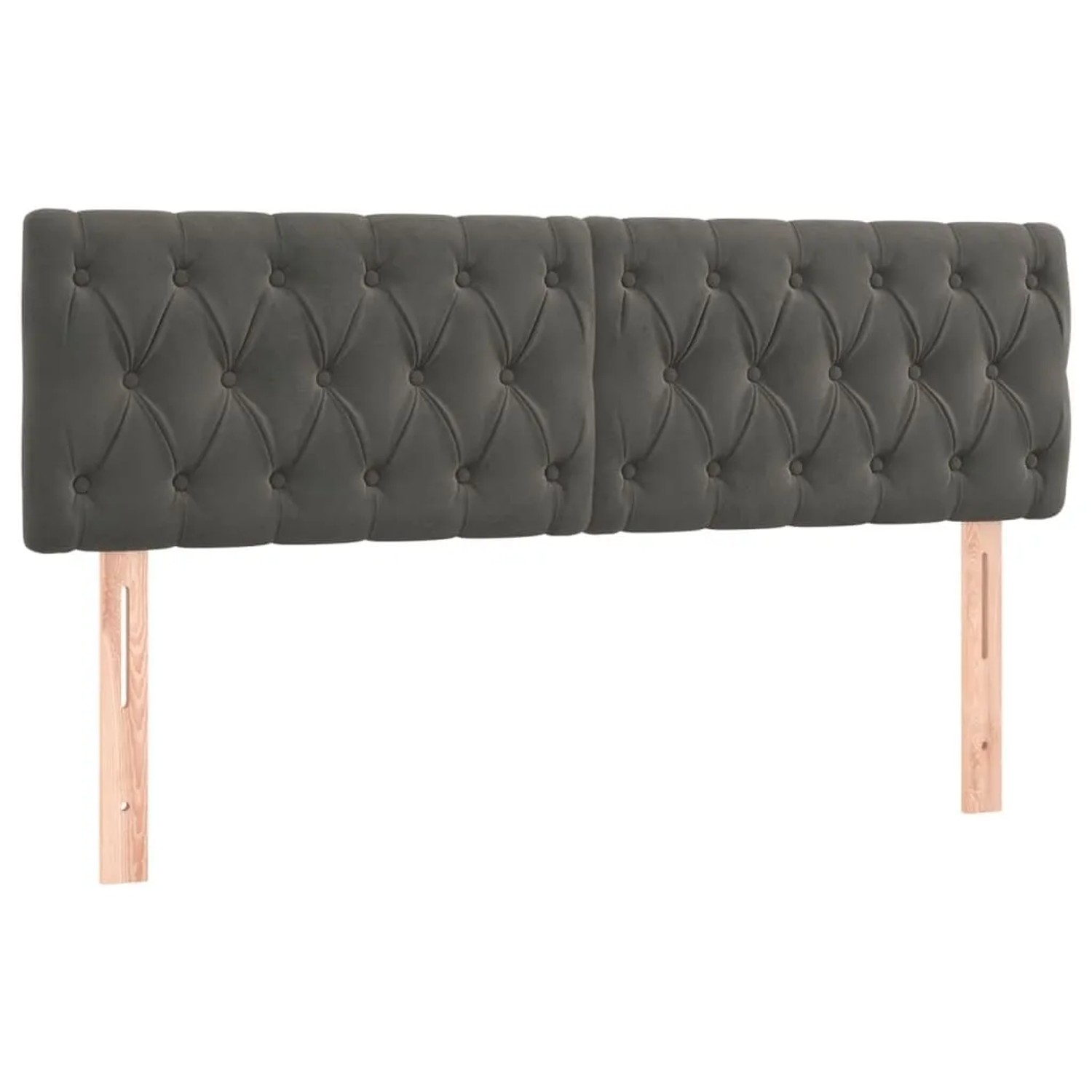 vidaXL Kopfteile 2 Stk Dunkelgrau 80x7x78/88 cm Samt 346363
