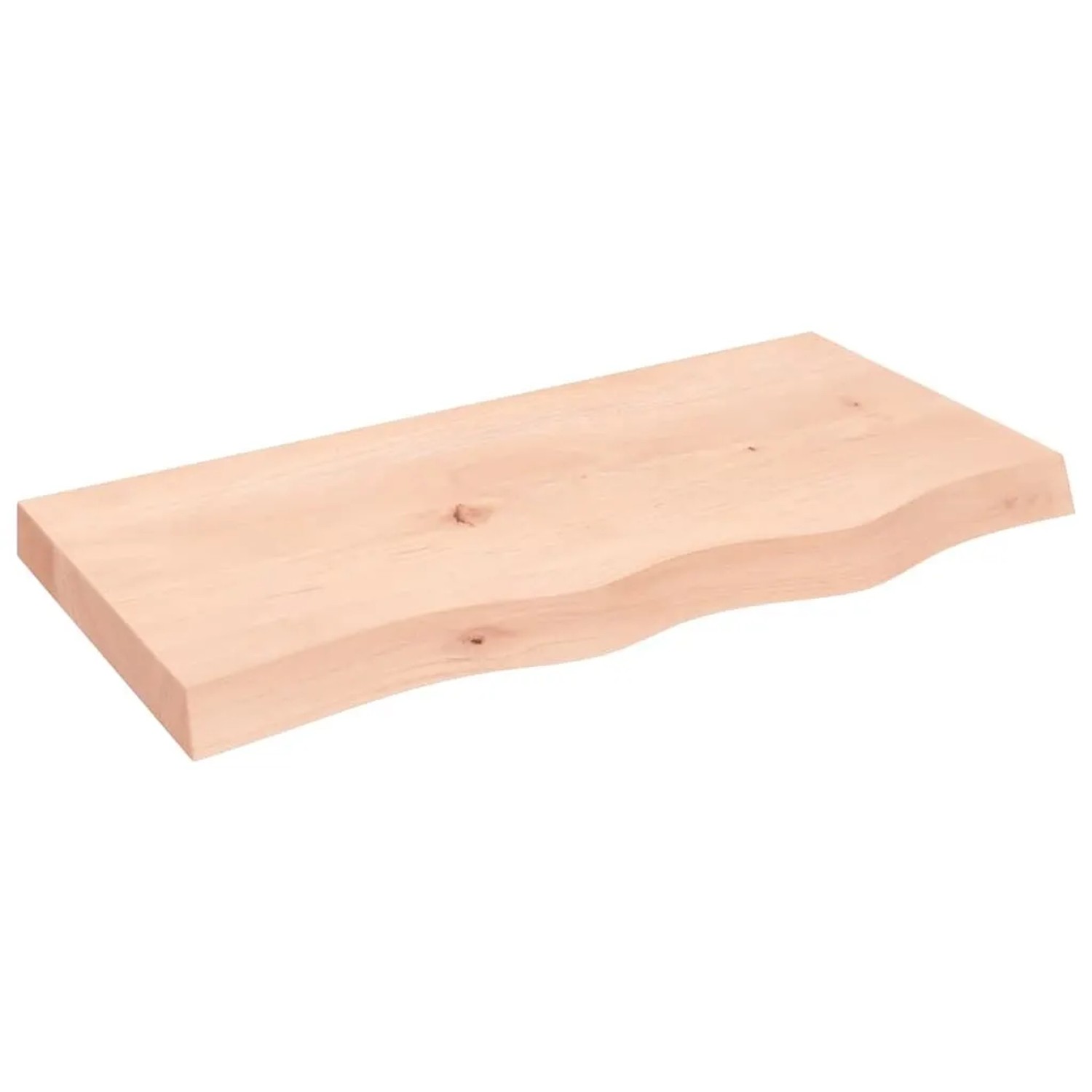 vidaXL Tischplatte 80x40x2-6 cm Massivholz Eiche Unbehandelt 3156292