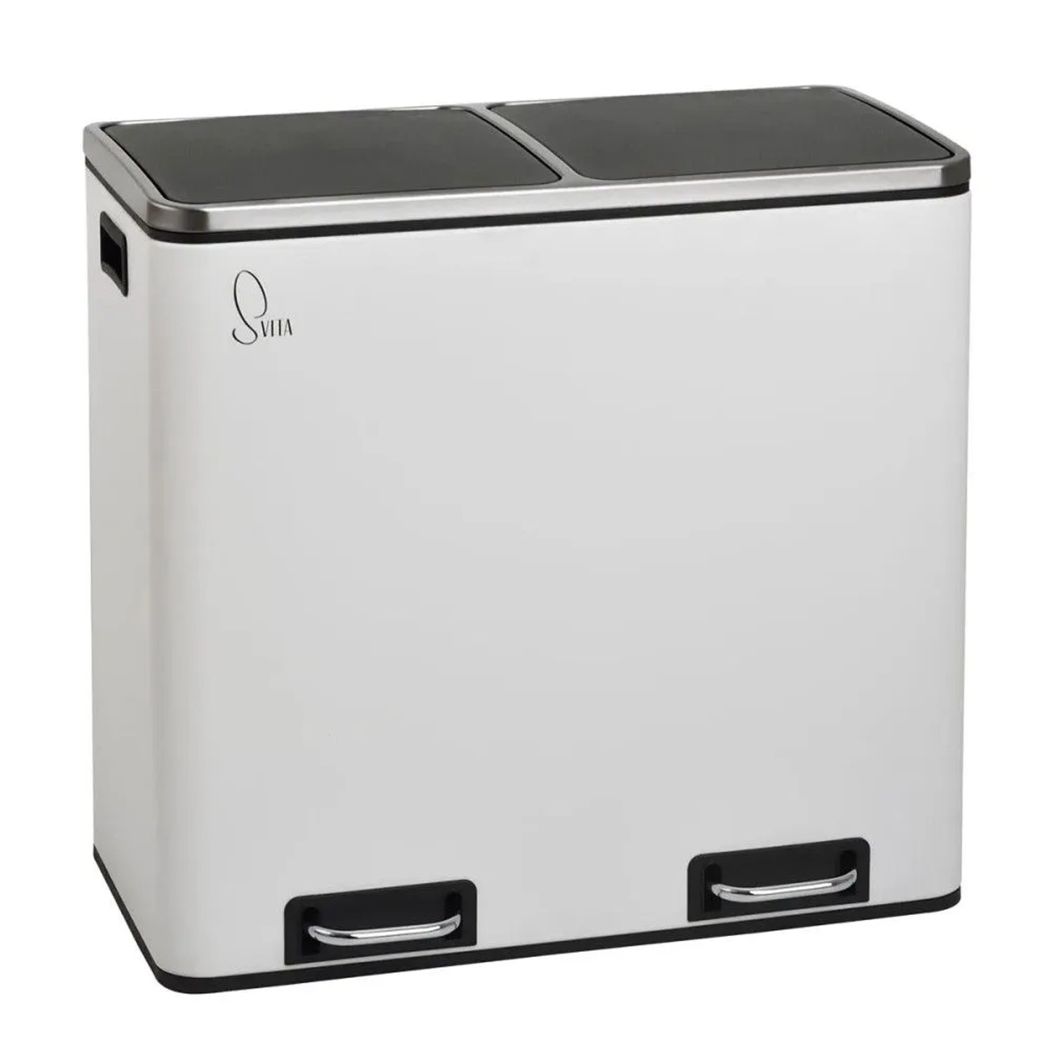 Svita TM2X24 Treteimer 48 Liter Abfalleimer Inneneimer Trennsystem Weiß