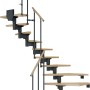 Dolle Mittelholmtreppe Cork, Ahorn/Anthrazit, 1/2 gewendelt, mit Geländer.