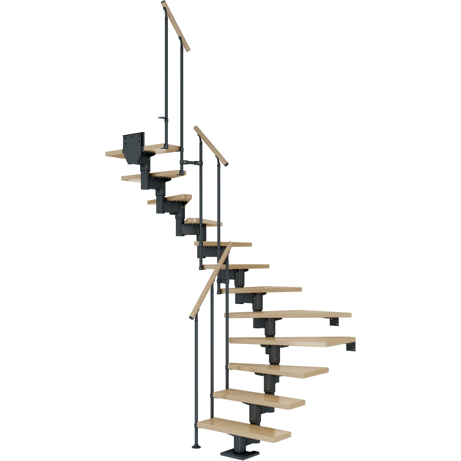 Dolle Mittelholmtreppe Cork Ahorn Anthrazit GH b. 315cm 1/2 Gewendelt 75 cm günstig online kaufen