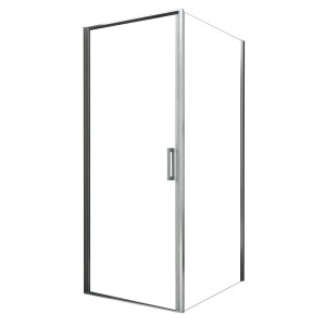 Glasdeals Duschkabine CASSETTA, 90x90x195 cm, mit chromfarbenem Rahmen und Griff.