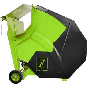 Zipper Wippkreissäge WP700TN in Grün und Schwarz, mit großem Sägeblatt und Fahrwerk.