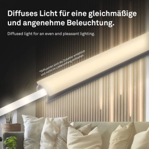Briloner LED Band Starter-Set mit warmweißem Licht, 2,6 m, für Paneele. Akzentbeleuchtung.