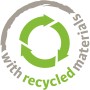 Symbol für "Hergestellt mit recycelten Materialien" für Scheurich Pflanzgefäße.
