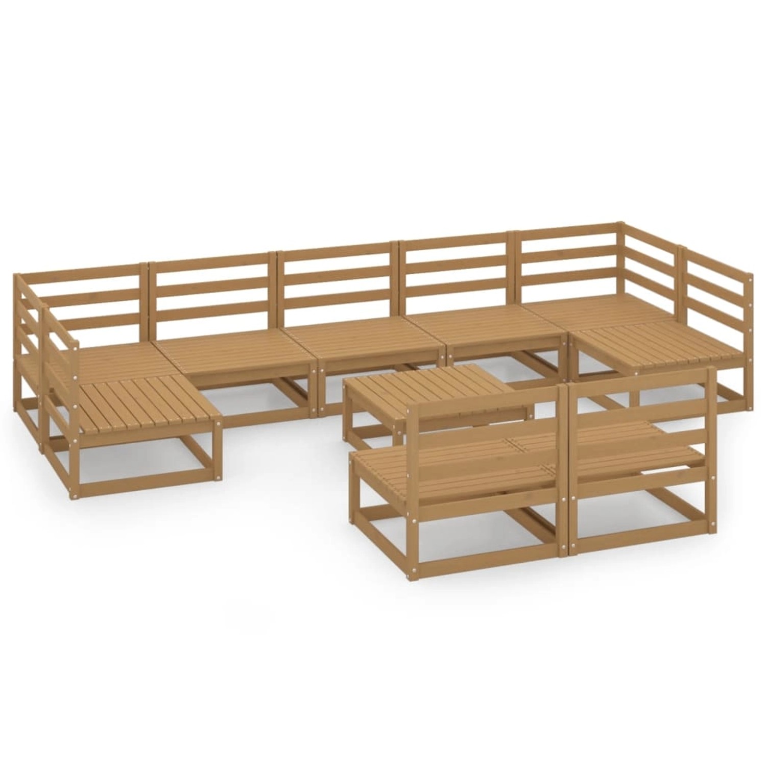 vidaXL 10-tlg Garten-Lounge-Set Massivholz Kiefer Modell 34 günstig online kaufen