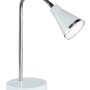 Weiße LED-Tischleuchte mit flexiblem Arm für Büro & Schreibtisch.