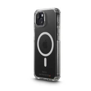 Transparente Hama Handyhülle MagCase Extreme Protect für iPhone 15 mit MagSafe Ring und D3O Schutz.