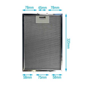 AIR2GO Metall-Fettfilter, 320x220mm für Dunstabzugshauben.