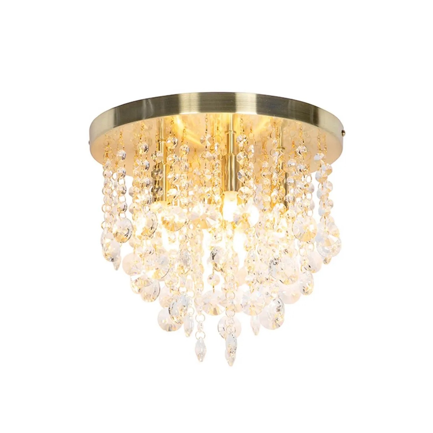 QAZQA Klassische Deckenleuchte Gold mit Glas Medusa