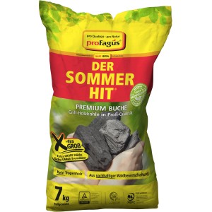 proFagus Buchengrill-Holzkohle "Der Sommer-Hit" im 7 kg Sack. Extra große Stücke.