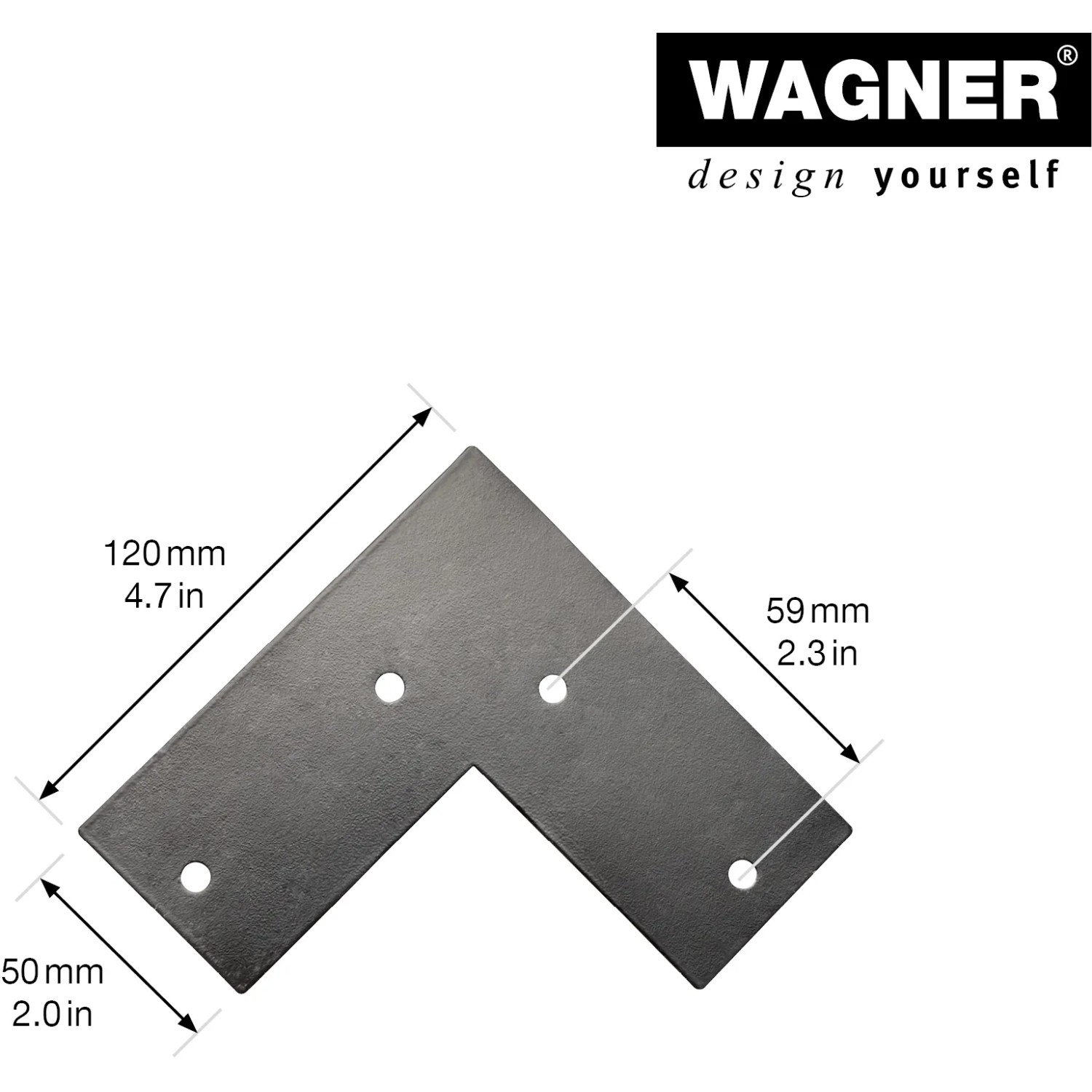 Wagner Möbelbein Hairpin L 860 mm, schwarz matt, aus Stahl mit Montageplatte.