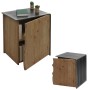 MCW Beistelltisch L76 aus Tannenholz und Metall-Optik mit Schrankfach und Holzkante.