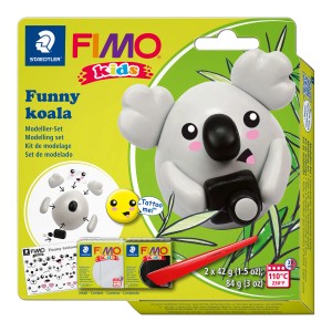 Staedtler Fimo Kids Koala Modellier-Set: Knetmasse, Werkzeug und Anleitung für Kinder.