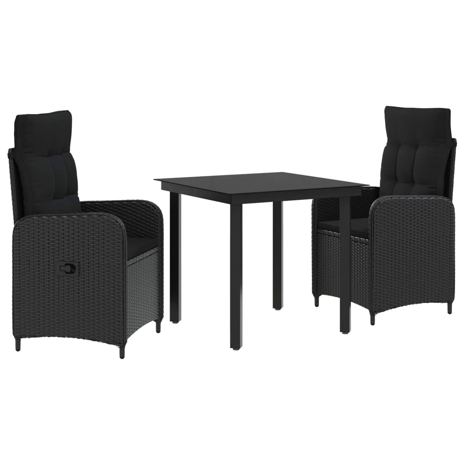 vidaXL Sofa-Tischset mit Kissen mit Kissen 3 Stk Schwarz 3422472