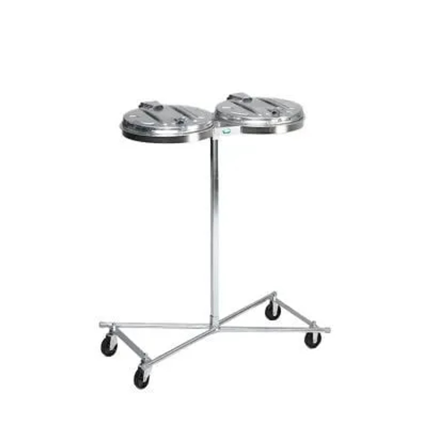 PROREGAL Robuster Doppel Abfallsammler Mit Metall Deckel Fahrbar 2 x  120 Liter HxBxT 102 x 86 x 48 cm Stahl Verzinkt Verzinkt